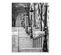 Paris, Montmartre Poster de Assaf Frank 60 x 80 cm Noir et blanc Tableaux Décoration murale