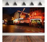 Paris Moulin Rouge Photographie Toile de Fond Nuit Rue Paysage Fond décoration bannière Affiche Photo Studio Props 300cmx200cm
