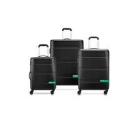 DELSEY Paris x United Colors of Benetton - Now HARDSIDE - Set de 3 valises rigides 55cm/ 66cm/ 76cm - Noir