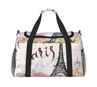 Paris Pagoda Sac de voyage à main - Bagage à main durable sac de week-end, sac fourre-tout de voyage, sac de voyage, sac de voyage, sac portable, sac fourre-tout de voyage, Noir , Taille unique