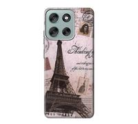 Paris Postcard Eiffel Tower Etui Coque Housse pour Motorola Moto G56