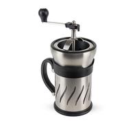 Peugeot Paris Press Moulin à café et cafetière à piston 2 en 1, Mouture réglable, Taille totale : 29 cm, Taille de la cafetière:15 cm, Capacité:50 cl, Matière : Inox brossé/Verre borosilicate, 35297