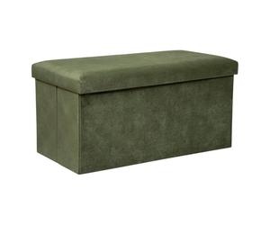 Paris Prix Atmosphera Créateur d'intérieur - Banquette Coffre Pliable en Velours Lilou 76cm Kaki