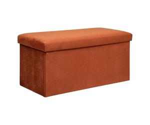 Paris Prix Atmosphera Créateur d'intérieur - Banquette Coffre Pliable en Velours Lilou 76cm Terracotta