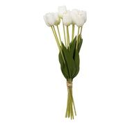 Paris Prix Atmosphera Créateur d'intérieur - Bouquet de Fleurs Artificielles Tulipes 48cm Blanc