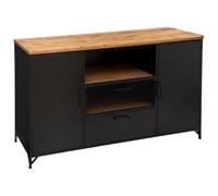 Paris Prix Atmosphera Créateur d'intérieur - Buffet 2 Portes & 2 Niveaux Cierna 140cm Noir