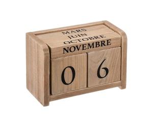 Paris Prix Atmosphera Créateur d'intérieur - Calendrier en Bois Colonial 11cm Naturel