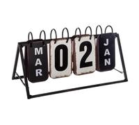 Paris Prix Atmosphera Créateur d'intérieur - Calendrier Vintage en Métal Perpétuel 27cm Noir