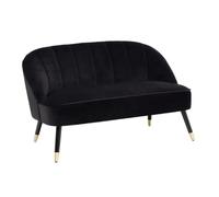 Paris Prix Atmosphera Créateur d'intérieur - Canapé Velours 2 Places Naova 126cm Noir