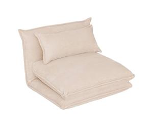 Paris Prix Atmosphera Créateur d'intérieur - Chauffeuse Pliable Côtelée Elois 85cm Ivoire