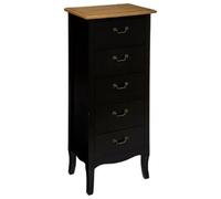 Paris Prix Atmosphera Créateur d'intérieur - Chiffonnier 5 Tiroirs Chrysa 113cm Noir
