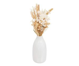 Paris Prix Atmosphera Créateur d'intérieur - Composition de Fleurs Séchées Vase 25cm Blanc