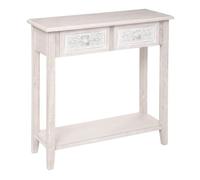 Paris Prix Atmosphera Créateur d'intérieur - Console Design 2 Tiroirs Hina 80cm Blanc