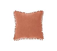 Paris Prix Atmosphera Créateur d'intérieur - Coussin à Pompons Jao 40x40cm Terracotta