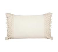 Paris Prix Atmosphera Créateur d'intérieur - Coussin Déco Coton Macramé 30x50cm Ivoire