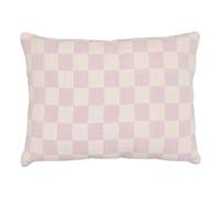Paris Prix Atmosphera Créateur d'intérieur - Coussin Déco Imprimé Damier Fleurs Sauvages 30x40cm Lilas