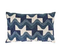 Paris Prix Atmosphera Créateur d'intérieur - Coussin en Jacquard Chenillé Floe 38x58cm Bleu Égéen