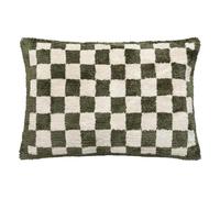 Paris Prix Atmosphera Créateur d'intérieur - Coussin Tufté Damier Itha 38x58cm Kaki