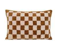 Paris Prix Atmosphera Créateur d'intérieur - Coussin Tufté Damier Itha 38x58cm Ocre