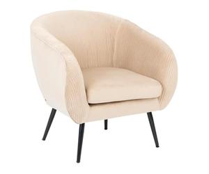Paris Prix Atmosphera Créateur d'intérieur - Fauteuil Design en Velours Solaro 78cm Beige