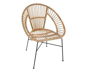 Paris Prix Atmosphera Créateur d'intérieur - Fauteuil Vintage en Osier Agathe 86cm Naturel