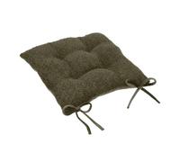 Paris Prix Atmosphera Créateur d'intérieur - Galette de Chaise Bouclette Soana 38x38cm Vert Kaki