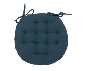 Paris Prix Atmosphera Créateur d'intérieur - Galette de Chaise Ronde Leana 38cm Bleu Égéen