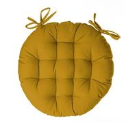 Paris Prix Atmosphera Créateur d'intérieur - Galette de Chaise Ronde Leana 38cm Ocre