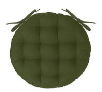 Paris Prix Atmosphera Créateur d'intérieur - Galette de Chaise Ronde Leana 38cm Vert Kaki