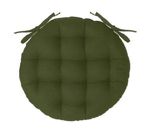 Paris Prix Atmosphera Créateur d'intérieur - Galette de Chaise Ronde Leana 38cm Vert Kaki