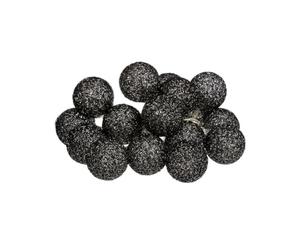 Paris Prix Atmosphera Créateur d'intérieur - Guirlande Led 16 Mini Boules 240cm Noir Pailleté