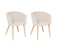 Paris Prix Atmosphera Créateur d'intérieur - Lot de 2 Fauteuils à Dîner Marlo 76cm Beige