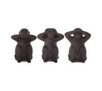 Paris Prix Atmosphera Créateur d'intérieur - Lot de 3 Statues Singes Sagesse 24cm Noir