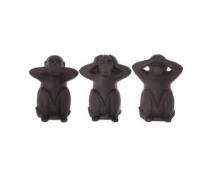 Paris Prix Atmosphera Créateur d'intérieur - Lot de 3 Statues Singes Sagesse 24cm Noir