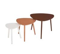 Paris Prix Atmosphera Créateur d'intérieur - Lot de 3 Tables à Café Gigognes Mileo 60cm Brun