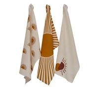 Paris Prix Atmosphera Créateur d'intérieur - Lot de 3 Torchons de Cuisine Solaris 45x70cm Ocre