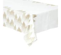 Paris Prix Atmosphera Créateur d'intérieur - Nappe Imprimée Sapin Colorama 140x360cm Blanc & Or