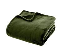 Paris Prix Atmosphera Créateur d'intérieur - Plaid Doux Uni Flanel 130x180cm Vert Kaki