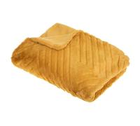 Paris Prix Atmosphera Créateur d'intérieur - Plaid Imitation Fourrure Geo 120x160cm Ocre