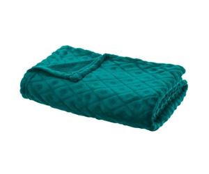 Paris Prix Atmosphera Créateur d'intérieur - Plaid Imprimé Losange 3D 125x150cm Bleu Canard