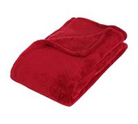 Paris Prix Atmosphera Créateur d'intérieur - Plaid Uni Microfibre Kiesa 130x180cm Rouge