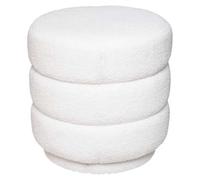 Paris Prix Atmosphera Créateur d'intérieur - Pouf Bouclette Design Sinan 40cm Blanc
