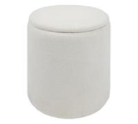 Paris Prix Atmosphera Créateur d'intérieur - Pouf Coffre Bouclette Kaydi 37cm Blanc