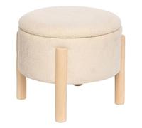 Paris Prix Atmosphera Créateur d'intérieur - Pouf Coffre Chenille Elki 45cm Blanc