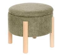 Paris Prix Atmosphera Créateur d'intérieur - Pouf Coffre Chenille Elki 45cm Kaki