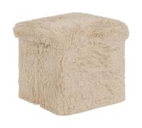 Paris Prix Atmosphera Créateur d'intérieur - Pouf Coffre Imitation Fourrure Duvia 38cm Beige Lin