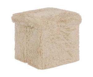 Paris Prix Atmosphera Créateur d'intérieur - Pouf Coffre Imitation Fourrure Duvia 38cm Beige Lin