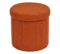 Paris Prix Atmosphera Créateur d'intérieur - Pouf Coffre Pliant Bouclette Fink 38cm Ambre