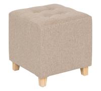 Paris Prix Atmosphera Créateur d'intérieur - Pouf Design en Tissu Leandre 35cm Beige