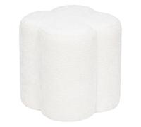 Paris Prix Atmosphera Créateur d'intérieur - Pouf Fleur Tissu Chenille LAVON 38cm Blanc